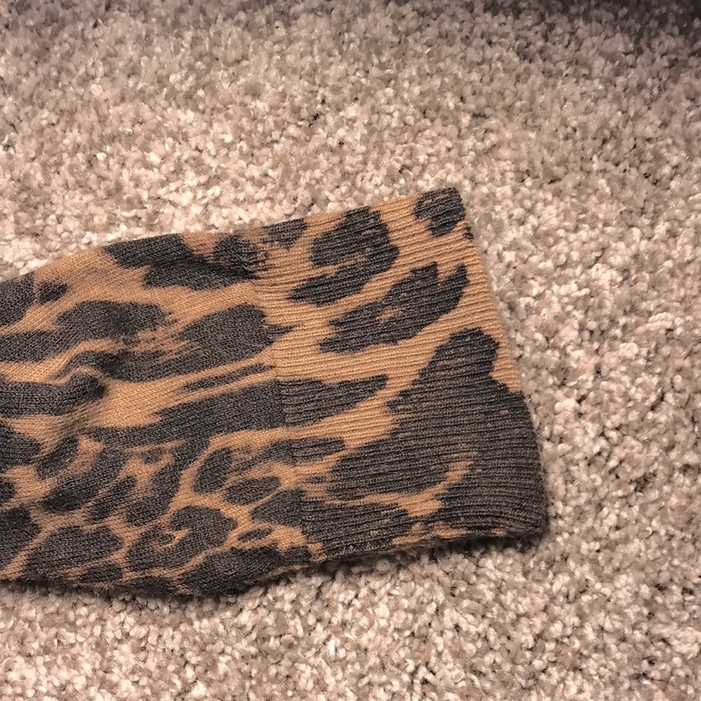 New York & Company Animal Print Cardigan, Brown, L - Picture 4 of 5